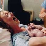 image for Just after birth , a mother laughs at husband who just fainted,1986