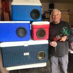 image for This man is recycling old picnic coolers into shelters for stray cats for winter! How very cool is this?!