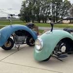 image for Volkswagen Beetle side fenders converted into motorcycles