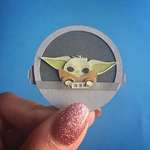 image for I made a teeny tiny paper baby Yoda. Have a great day