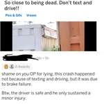 image for Lying about an accident caused by texting and driving