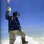 image for In 1953, Edmund Hillary and Tenzig Norgay (Sherpa) were the first human beings to ever reach the summit of Mount Everest. This is the only proof. It is a photo that Hillary took of Norgay with his axe. Norgay offered to take one of Hillary but he declined. The stayed at the summit for 15 minutes.