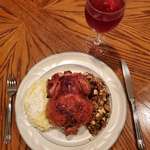 image for Spending thanksgiving alone this year. I don't usually cook for it, but decided to try this year - Apple glazed Cornish hen with cranberry pecan rice stuffing
