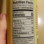 image for Pam's bullshit serving size that suggests there's no calories in their oil spray.