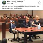 image for Kindergarden class goes to court to see their classmate Michael get adopted!