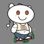 image for My definitive trashy Snoo. I utilised feedback from my previous trashy Snoo. This one is way more trashy but I changed the facial expression because Snoos are meant to be cute no matter how trashy.