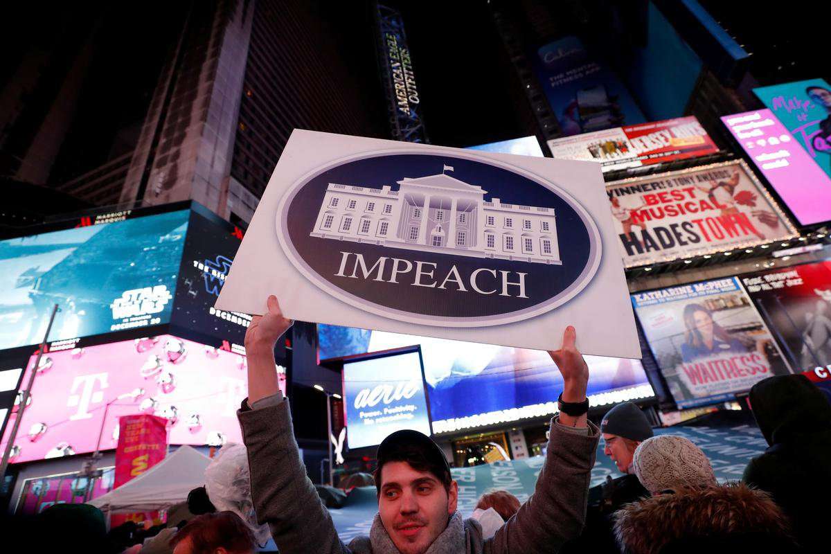 image for Demonstrators take to the streets in New York to rally for Trump impeachment
