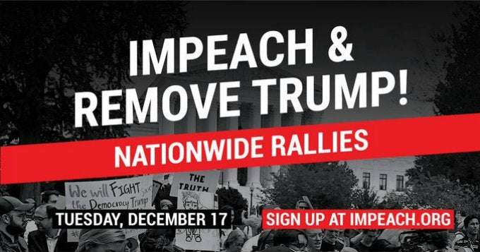 image for 'History Is Watching Us': 600+ Rallies Planned Nationwide on Trump Impeachment Eve