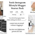image for basic instagram lifestyle blogger starter pack