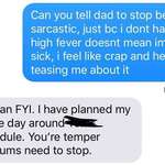 image for I was getting strep throat, my dad was 2 hours away at his girlfriends house, he refused to take me to the doctor (im 17 and cant take myself) and was teasing me, this is a message from his girlfriend, i drove 4 hours to my moms house so i could go to the doctor.