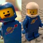 image for In The Lego Movie (2014) Benny the spaceman has a broken helmet. This used to happen to the original Lego pieces. Picture of my 80s spaceman to the right.