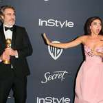 image for PsBattle: Sarah Hyland when she realized she was standing next to Joaquin Phoenix at the Golden Globes