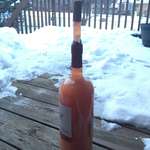 image for This bottle of wine that was left on my freezing porch.
