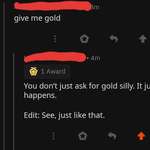 image for To ask for gold
