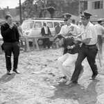 image for Bernie Sanders resisting arrest while protesting segregation in 1963.