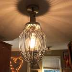 image for My wife turned this old industrial wire whip for an 80 qt mixer into a light in our kitchen
