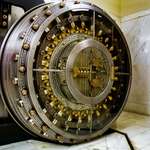 image for 108 year old bank vault door in Alabama.