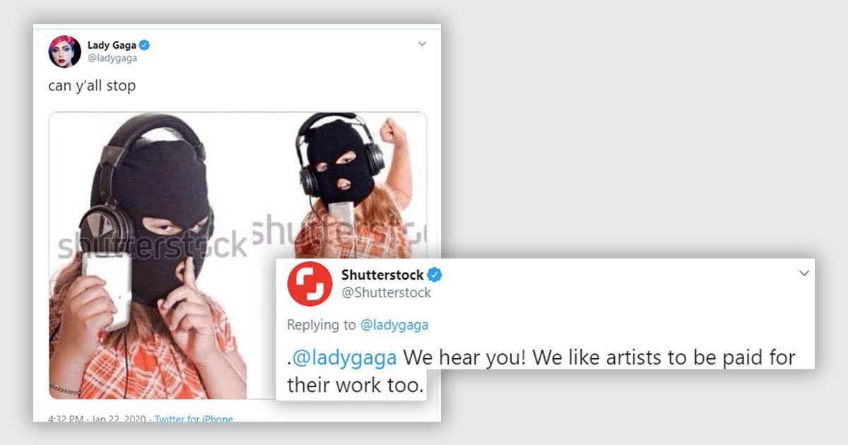 image for Lady Gaga Criticizes Music Pirates with Pirated Photos. Shutterstock Responds