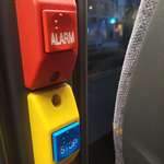 image for The Braille on the "ALARM" and "STOP" button on this bus are the same