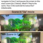 image for Kid notices something that most of us wouldn't have: UP(2009), Cars 2 (2011)