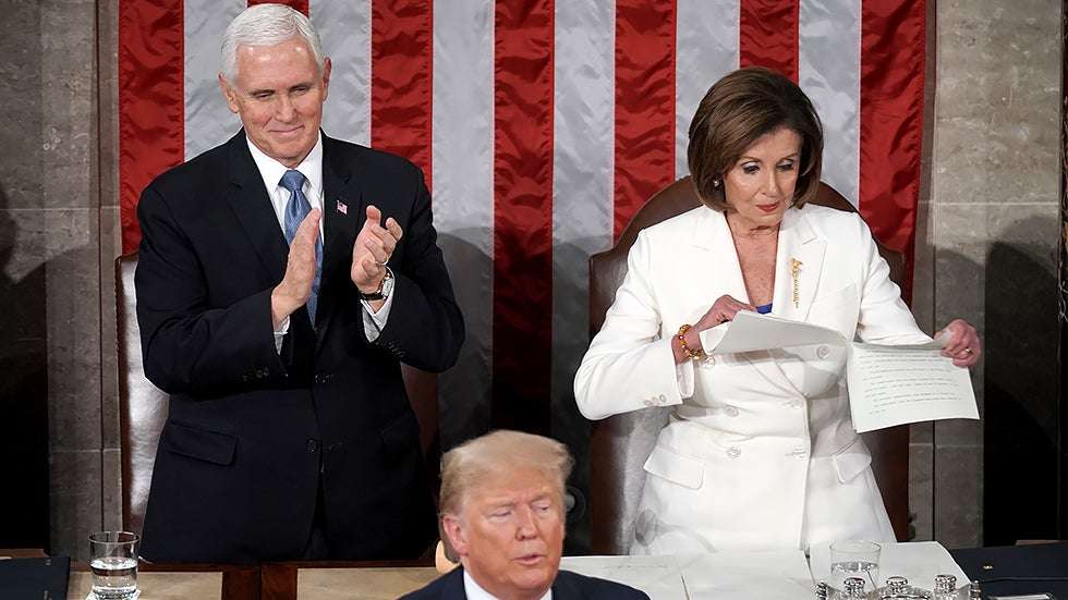 image for Pelosi rips up Trump speech at conclusion of State of the Union