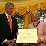 image for Rosa Parks deservedly receives the Presidential Medal of Freedom, 1996