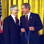 image for GWB awarding Mr. Rogers the presidential medal of freedom