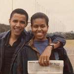 image for Barack and Michelle Obama, shortly after their marriage in 1992.