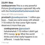image for Cowboy says he “didn’t get PPV money” for the McGregor fight (on his latest Instagram post)