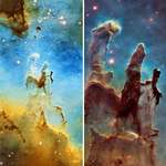 image for Home Telescope vs. The Hubble Space Telescope. This is the Pillars of Creation.