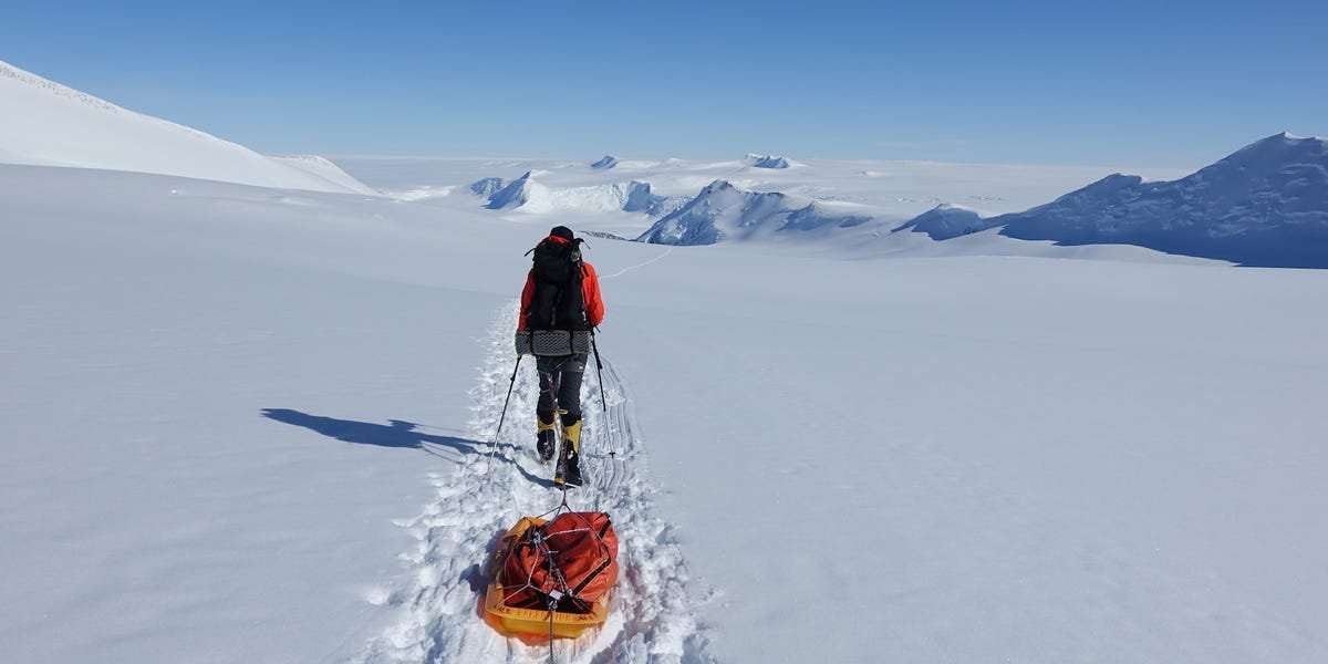 image for The first person to cross Antarctica alone and unaided says he pooped his pants less than halfway through - and had to continue using the same underwear for 38 days