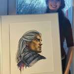 image for Made a watercolor painting of Geralt of Rivia from The Witcher! 🐺