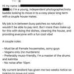 image for Male seeking new housemates for free but makes it up with ‘fun cool vibes’.