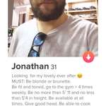 image for Jonathan, the choosiest of Tinder beggers.