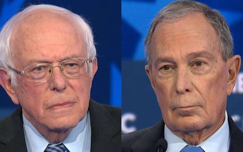 image for Bernie Sanders calls Bloomberg’s wealth ‘grotesque’ to his face