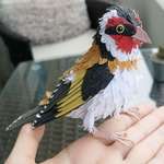 image for The first paper bird I made, a life size goldfinch