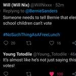 image for Under a Bernie tweet about how children should have free school lunches