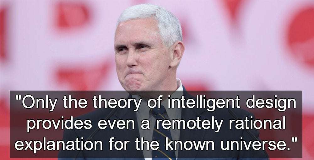 image for Mike Pence Wants Creationism Taught In Public Schools