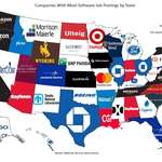 image for [OC] Companies With the Most Software Job Postings in Each U.S State