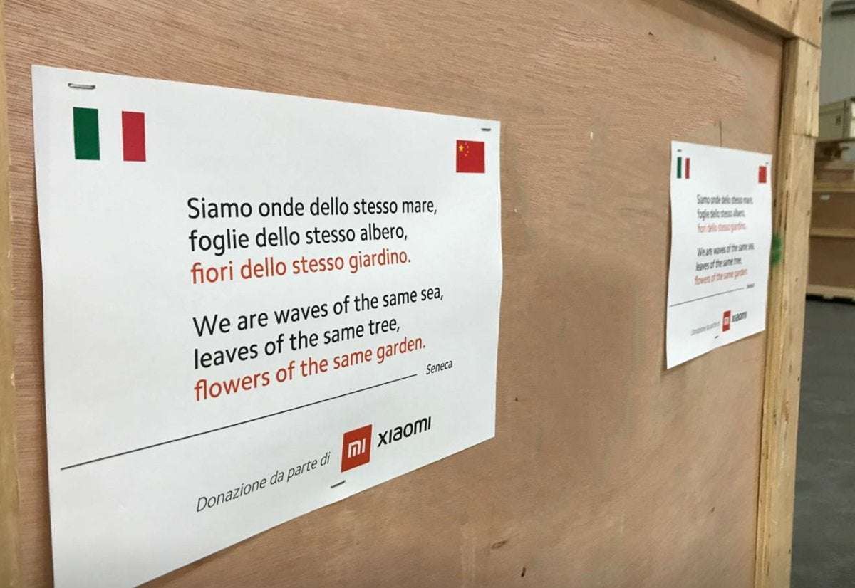 image for Xiaomi dona migliaia di mascherine all'Italia: "Siamo onde dello stesso mare"
