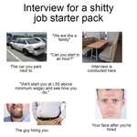 image for Interview for a shitty job starter pack