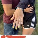 image for Announcing your engagement wearing a bracelet saying cumslut
