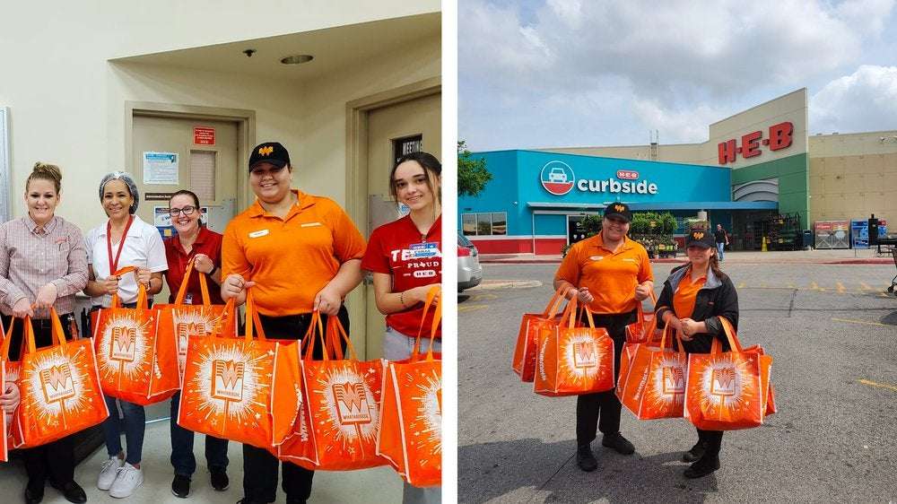 image for Whataburger Delivers Food To H-E-B Workers Working Long Hours to Keep Shelves Stocked