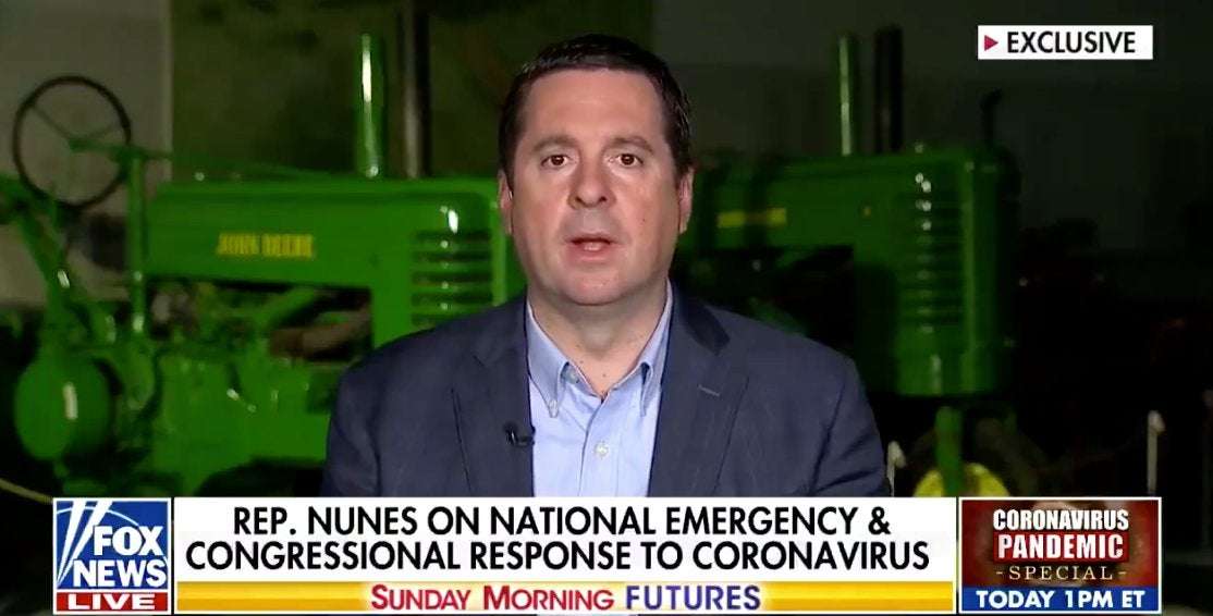 image for Devin Nunes Just Went on Fox News and Told Viewers, “It’s a Great Time to Go Out”