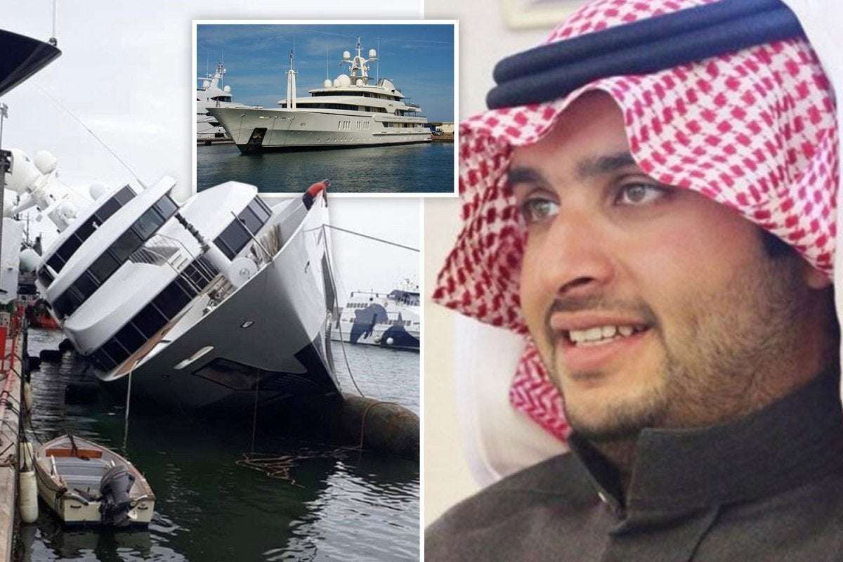 image for Saudi Prince’s $79million superyacht capsizes and partially sinks while docked in Greece – The US Sun