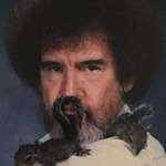 image for Bob Ross with his pet squirrels, 1991