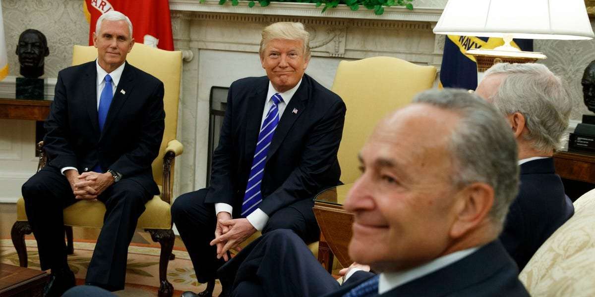 image for Chuck Schumer made sure businesses controlled by Trump, his family, and top US officials couldn't get money from the government's $2 trillion coronavirus bailout fund