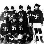 image for The Fernie Swastikas, Canadian Hockey team, 1922. Back in those pre-nazi days the swastika was a symbol of good luck and friendship in North America.