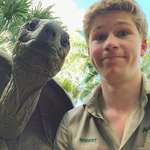 image for Robert Irwin with his isolation buddy.
