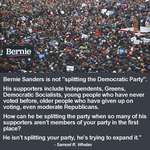 image for Bernie Sanders is not "splitting the Democratic Party".